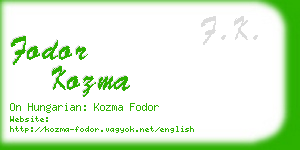 fodor kozma business card